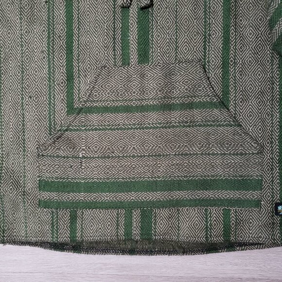 No Bad Days green Baja pullover hoodie casual size XL surf beach drug rug pocket - Picture 5 of 10